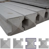 Concrete 2-Way Straight Slotted Fence Posts