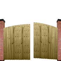Feather Edge Fully Framed Arch Top Driveway Gates