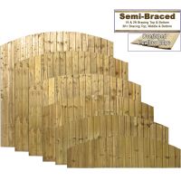 Dome Top Feather Edge Semi-Braced Fence Panels