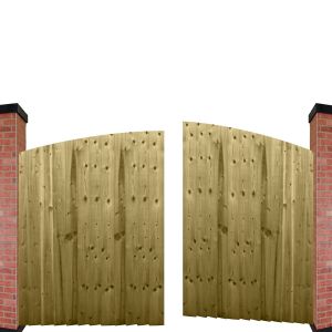 Feather Edge Fully Framed Arch Top Driveway Gates