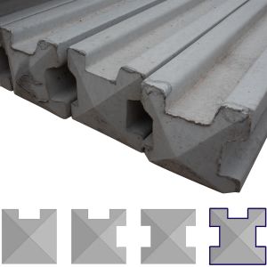Concrete 3-Way Slotted Fence Posts