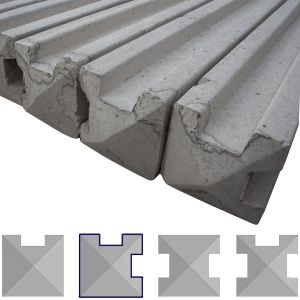 Concrete 2-Way Corner Slotted Fence Posts